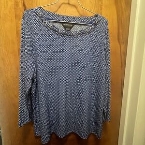 Royal Blue Patterned Women's Top
